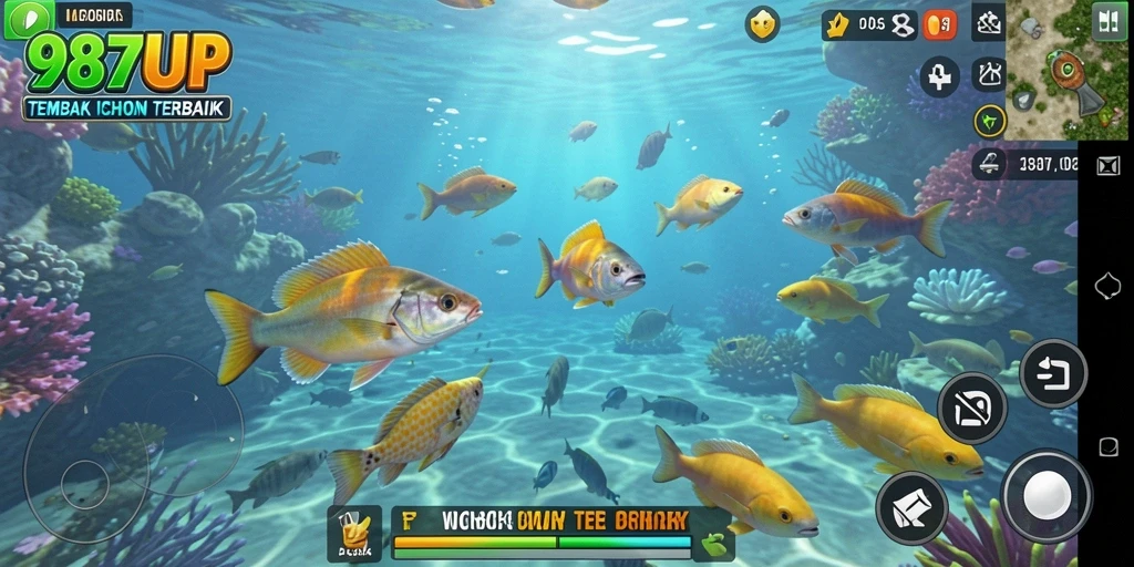 Screenshot gameplay Tembak Ikan yang penuh aksi di 987UP.