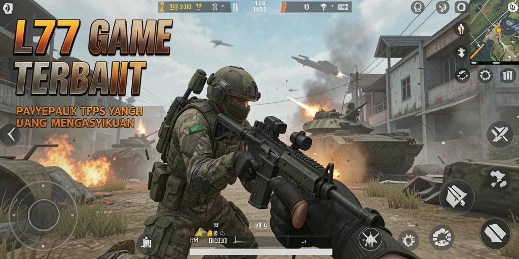 Tampilan gameplay L777 yang penuh aksi dalam pertarungan TPS.