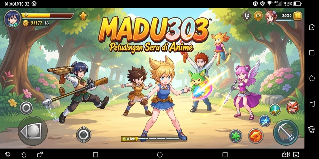 Tampilan gameplay menarik dari MADU303 yang penuh aksi anime.